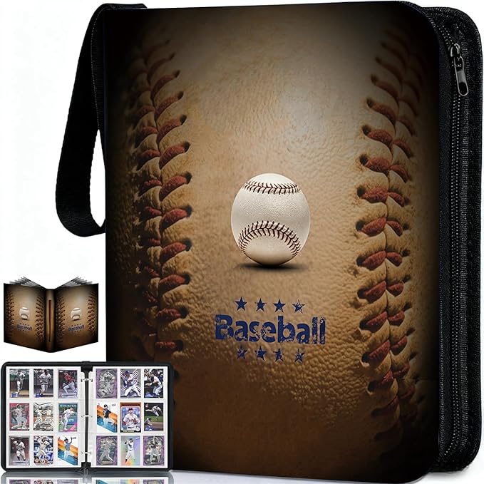 Baseball Card Binder,50 Removable Sleeves,900 Pockets Large Capacity Trading Card Album for MTG/TCG/Sports Collectors | Durable Zipper & Wrist Strap Design | 2026 Edition Style