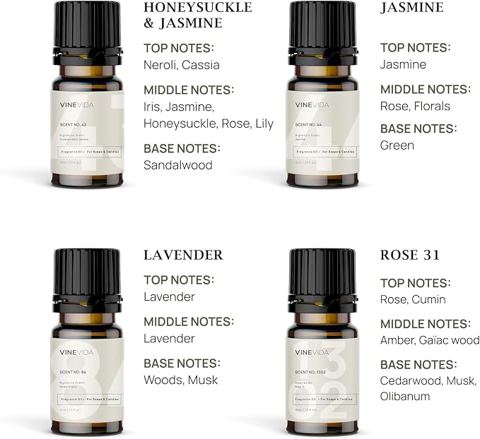 VINEVIDA Floral Diffuser Oil Collection [Set of 8] - Scented Oil | Aromatherapy Diffuser Oils | Made in USA