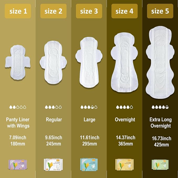 uNeat Extra Long Pads for Women, Ultra Thin Heavy Flow Sanitary with Wings, Unscented Cotton Menstrual, Super Absorbency Feminine Extra Coverage Period (Size 4, 48ct)