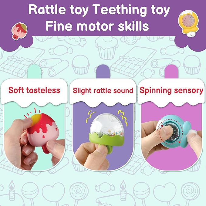 LiKee Strong Suction Cup Fidget Rotating Sensory Bath Toys for Baby Christmas Stocking Stuffers, Airplane Car Travel Table & Window Toys for Toddler Boys and Girls, 10+ Months