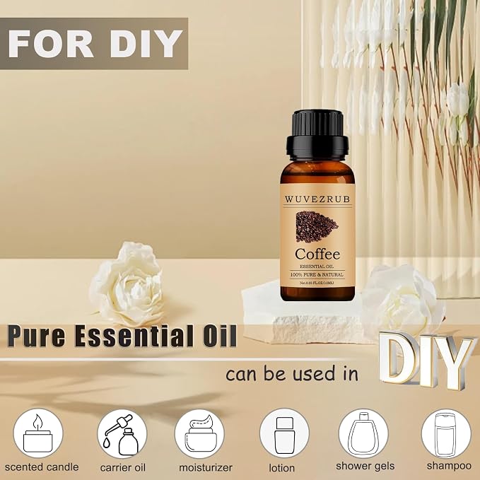 Coffee Essential Oils 10ML, 100% Pure and Natural Essential Oil for Aromatherapy Diffuser - 0.33 Fl Oz/Coffee
