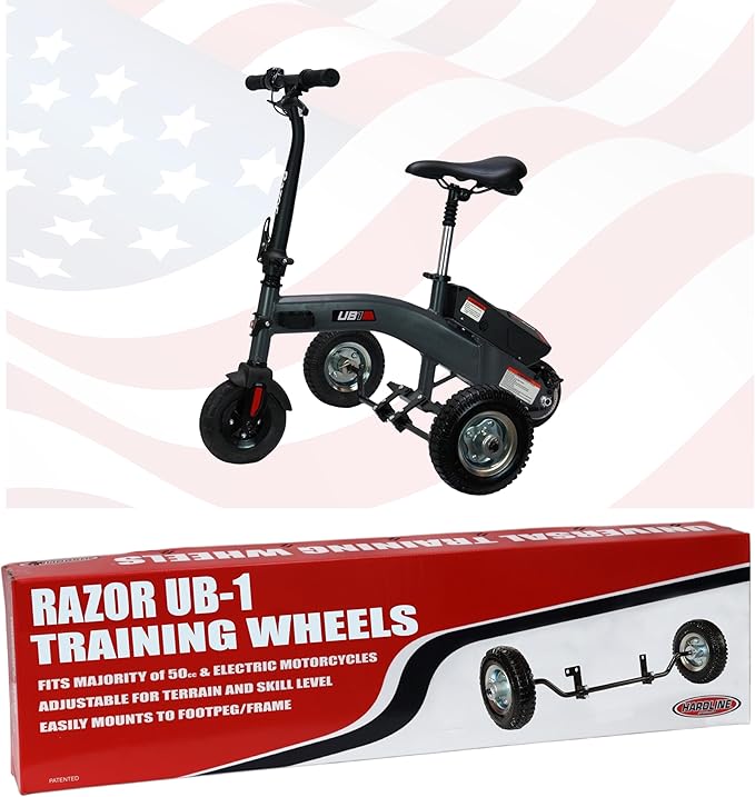 Hardline Products USA Wheels for Tots Training Wheels for Razor UB1 Seated Electric Scooter - 1702-UT-UB1
