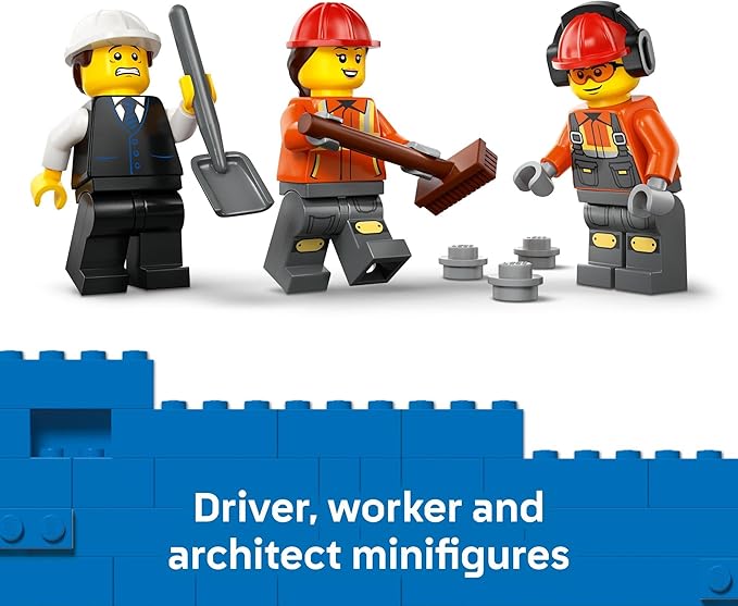 LEGO City Cement Mixer Truck Building Toy for Boys & Girls, Ages 7+ - Pretend Play Construction Toy W/Rotating Drum & 3 Worker Minifigures - Gift Idea for Birthdays - 60478