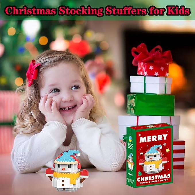 Christmas Building Blocks Compatible for Lego Christmas Snowman Micro Blocks Stacking New Toys Holiday Present Box New Year Gifts for Kids Ages 6+ Boys and Girls(Snowman)