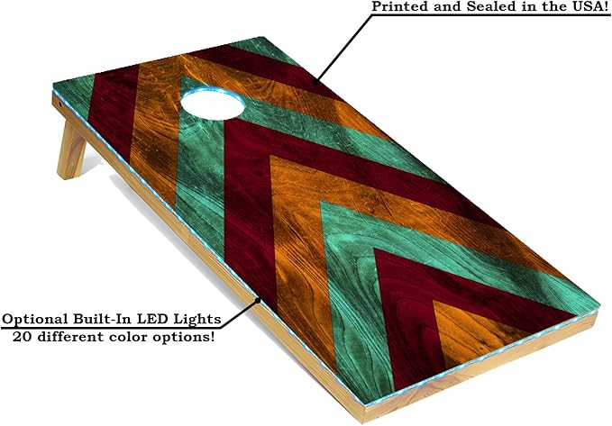 Tailgating Pros Lightweight Cornhole Boards - 4'x2' Modern Wooden Designs Cornhole Game w/Carrying Case & Set of 8 Corn Hole Bean Bags w/Tote