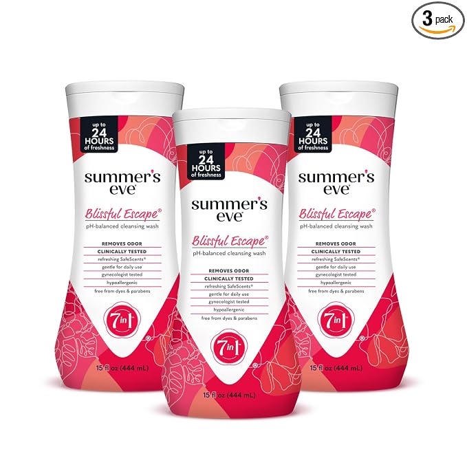 Summer's Eve Blissful Escape Daily Refreshing All Over Feminine Body Wash, Removes Odor, Feminine Wash pH Balanced, 15 Fl Oz (Pack of 3)