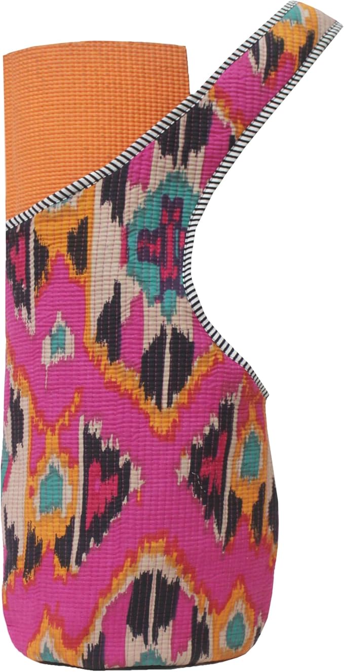 INDIAN CRAFT CASTLE Yoga Mat Bag | Tote Mat Bag | Sling Yoga Tote w/Large Side Pocket & Zipper Pocket | Yoga Mat Carrier Fits Most Size Mats