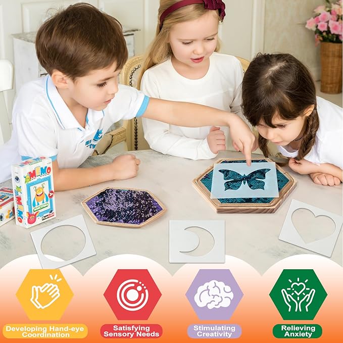 13 Pcs Sensory Wall Panel for Kids | Sensory Wall Sequin Flip Fabric for Kids with 6 Pcs Replaceable Textured Sensory Mats|Sensory Tiles for Wall and Floor-Sensory Room Must Haves