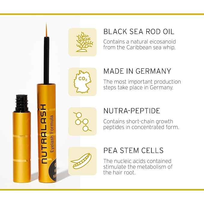 NutraBrow Eyebrow Enhancer & Nutralash Eyelash Formula 2.0 Set I Thicker Brows and Longer Eyelashes in 6-12 Weeks I Lash and Eyebrow Growth Serum I 3ml & 1ml