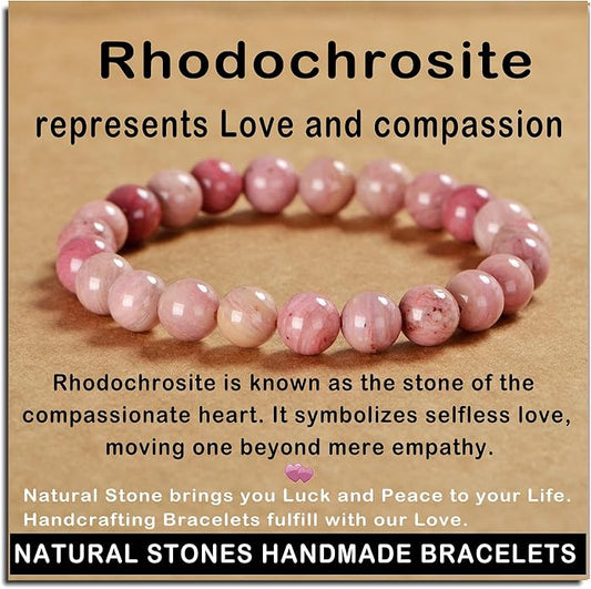 AD Beads Handmade Gemstone Stretch Elastic Bracelet Crystal Healing Reiki Nature's Beauty and Spiritual Essence Unisex