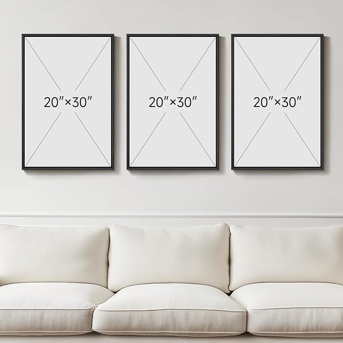 Large 3D Textured Framed Black and White Abstract Wall Art, 3 Piece Modern Wall Paintings Artwork for Walls, Minimalist Black White Geometric Pictures for Living Room, Hallway, Dining Room Wall Decor