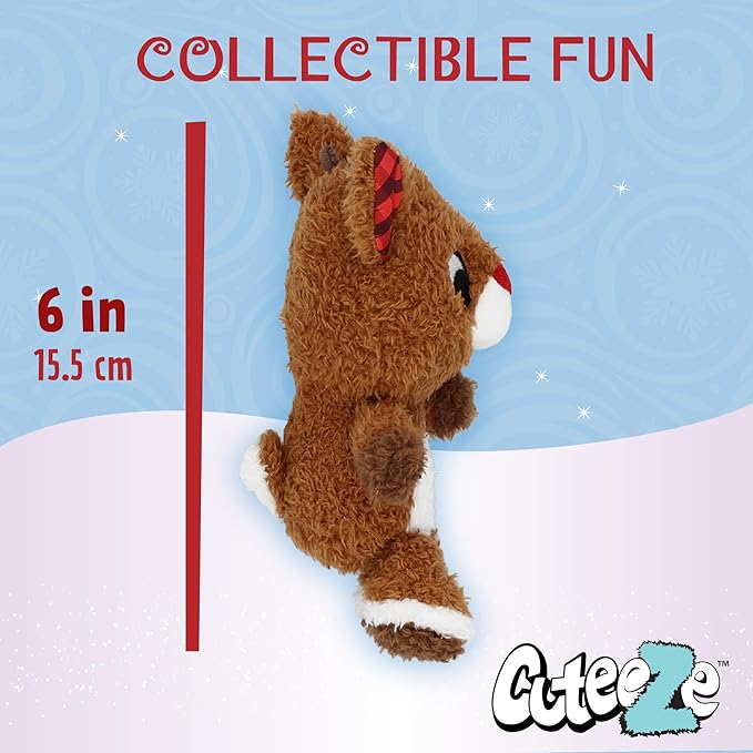 KIDS PREFERRED Rudolph The Red Nose Reindeer Cuteeze Stuffed Animal Plush Toy for Baby and Toddler Boys and Girls - 6 Inches