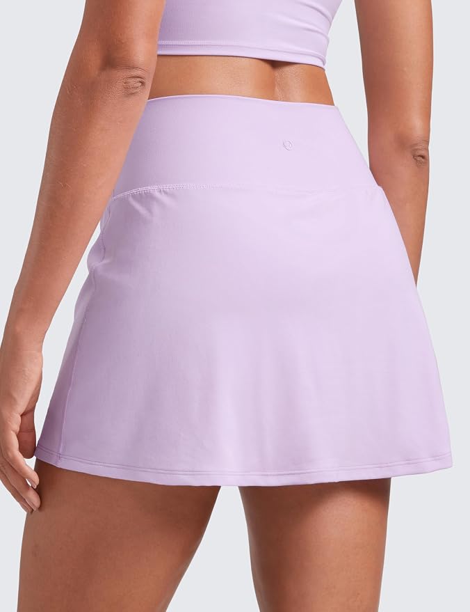 CRZ YOGA Butterluxe High Waisted Tennis Skirts | Built-in Shorts with Pockets, Extremely Soft, Casual, A Line, Stretchy, Mini, Skort for Women