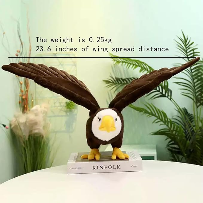 Adorable Bald Eagle Plush Toy - 24" Stuffed Animal with Bendable and Stretchable Wings, Ideal for Gifts or Home Decor
