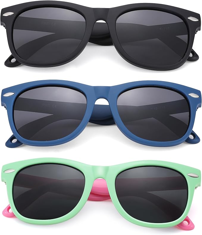 Polarized Baby Sunglasses with Strap - Unbreakable Flexible Infant Sunglasses for Toddlers Age 0-24 Months