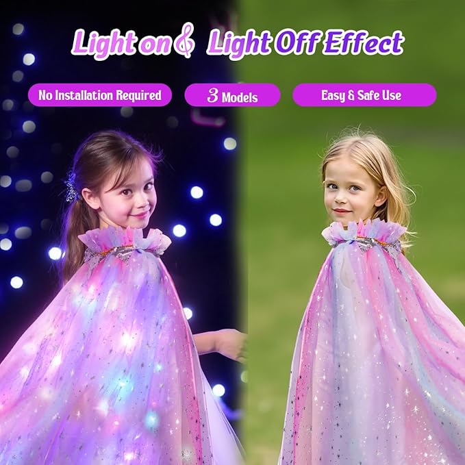 Meland Princess Dress up Clothes for Girl, 11Pcs Princess Cape with Kid Crown Toys,Dresses for Girl 3,4,5,6,7,8 Birthday Gift