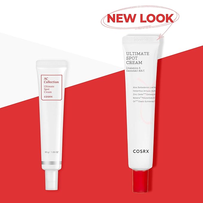 COSRX AC Collection Ultimate Spot Cream, 1.05 fl.oz / 30g, Acne Spot Treatment, Animal Testing Free, Paraben Free, Korean Skin Care