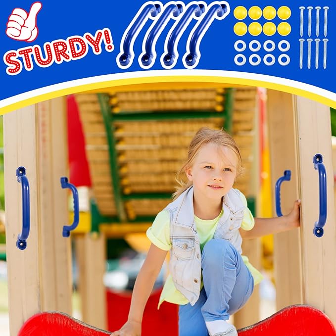 Playground Accessories Backyard Pirate Plastic Ship Playset Plastic Playground Equipment Set with Ship Wheel, Telescope, Safety Handlestoy Phone for Outdoor Playhouse Treehouse Playset(Blue, Yellow)