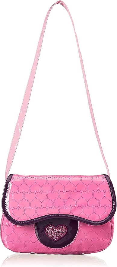 Amazon Basics 8-Piece Pretend Play Purse Toy with Accessories for Girls Ages 3 and Up, Handbag Gift Set Including Smartphone, Sunglasses, Makeup Compact, Keys and Credit Card, Pink