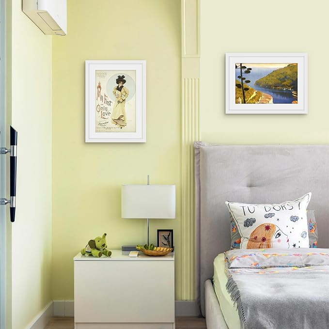 Picrit 10x14 Picture Frame Set of 12, Display 8x12 with Mat or 10x14 without Mat, Photo Frames for Wall Mounting or Table Top Display, White