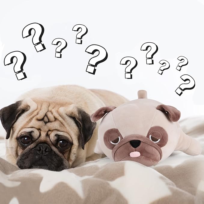 meowtastic Pug Weighted Stuffed Animals - 21 Inch 3.5 Pounds Weighted Plush Bulldog Stuffed Animals - Big Pug Toys Pillow - Cute Plush Toys Gifts for Kids & Adults (21" 3.5 lbs)