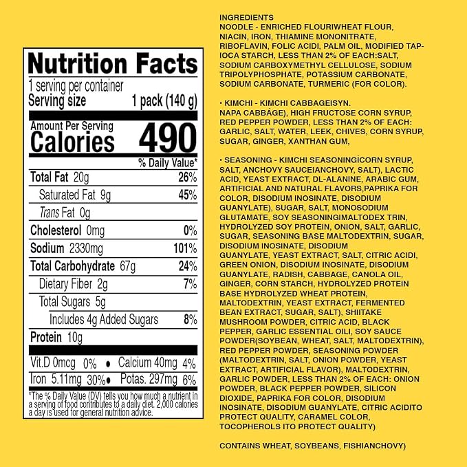 Premium X-LARGE Cup Noodles Real Kimchi Ramen [ORIGINAL KIMCHI | 4.9 oz | 6 CUPS per Pack] – Healthy, Bold & Tangy | Korean Spicy Noodle Soup | non-GMO ingredients | No Trans Fat | Easy to Cook Meal or Snack - O’food