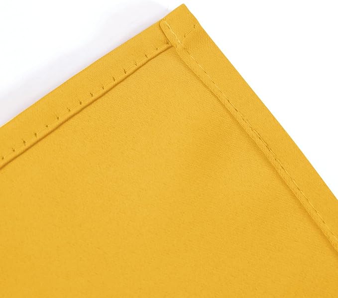 LEMOMO Blackout Curtains 66 x 54 Inch Long Yellow Curtains Set of 2 Panels Room Darkening Curtains for Bedroom and Living Room