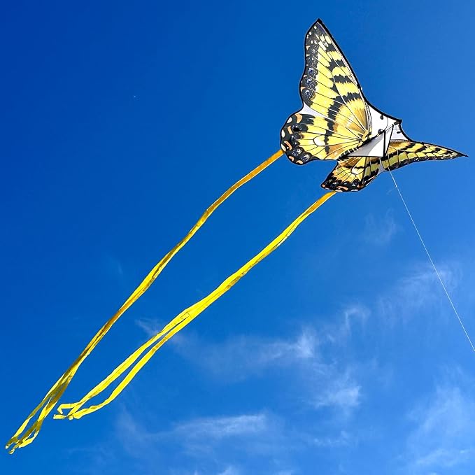 Butterfly Kites for Kids and Adults, Easy to Fly Large Single Line Kite for Boys and Girls - 55" x 28" Beach Kite for Beginners, 300ft String Handle Included