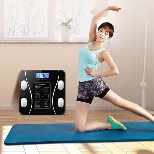 Smart Electric Body Fat Scale - LCD Display Rechargeable Weighing Machine with Tempered Glass, Home Bathroom Scale