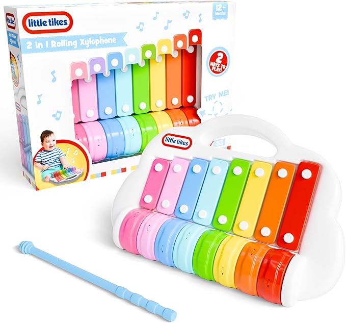 Lollipop Little Tikes 2 in 1 Xylophone Toy for Toddlers, Spin to Play Different Tunes - Toddler Music Fun