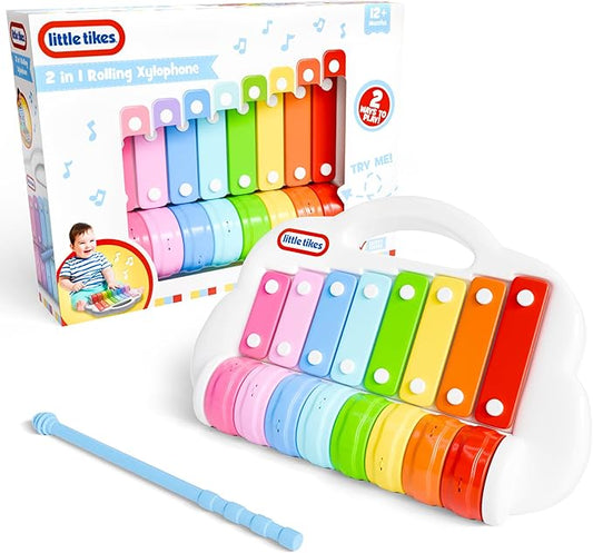 Lollipop Little Tikes 2 in 1 Xylophone Toy for Toddlers, Spin to Play Different Tunes - Toddler Music Fun
