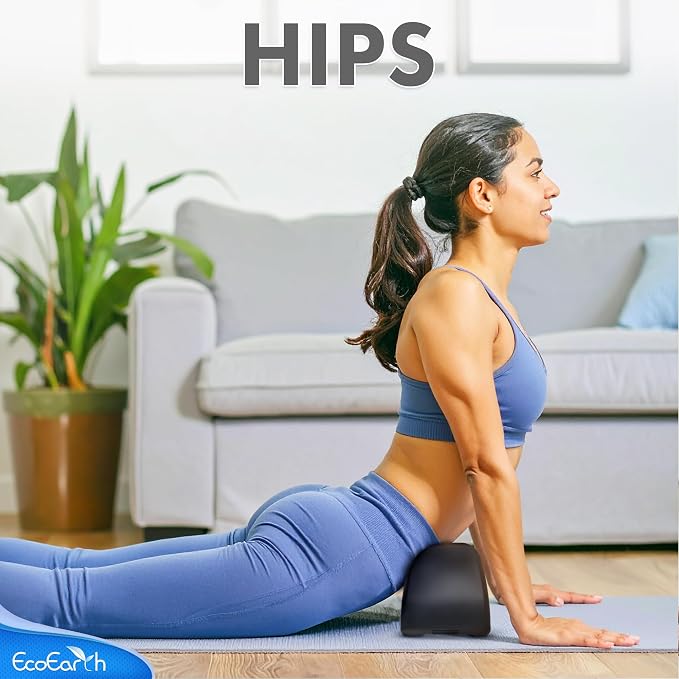 EcoEarth Psoas Release Massage Tool - Black - Deep Tissue Hip Flexor Massager with Strap Design & Anti Slip Base - Myofascial Massage Tool for Lower Back & Psoas Muscles - Trigger Point Massager