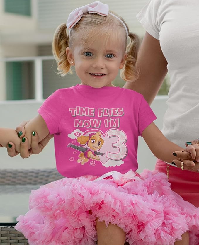 Tstars Skye Birthday Girl 3 Gifts for Three Years Old Bday Paw Patrol Theme Party Toddler Kids Girls Fitted T-Shirt A51144d