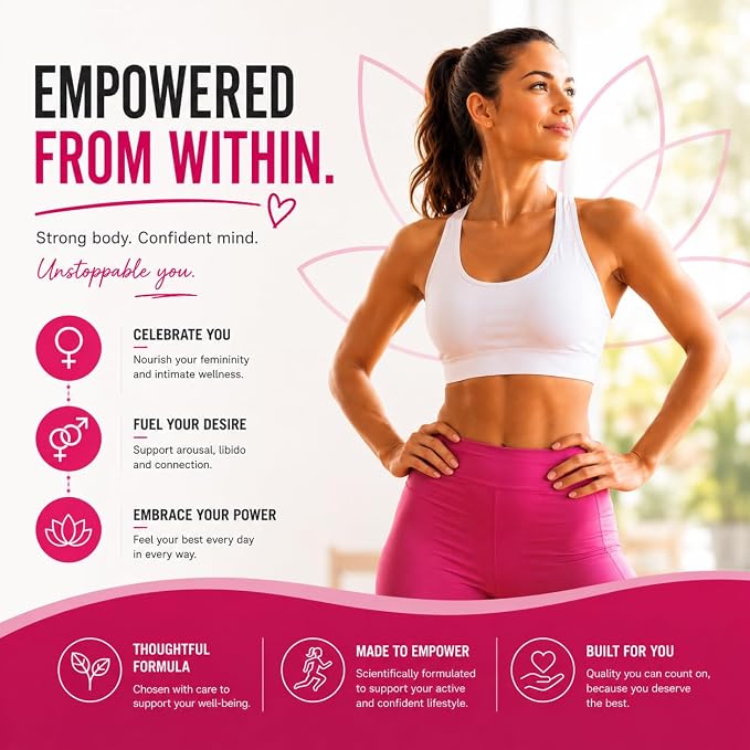 AMPLICELL Women's Libido Support & Hormone Balance – Maca, Ashwagandha, Dong Quai, Ginseng & Tongkat Ali – Energy, Mood & Feminine Vitality – Non-GMO, Vegan – 60 Ct