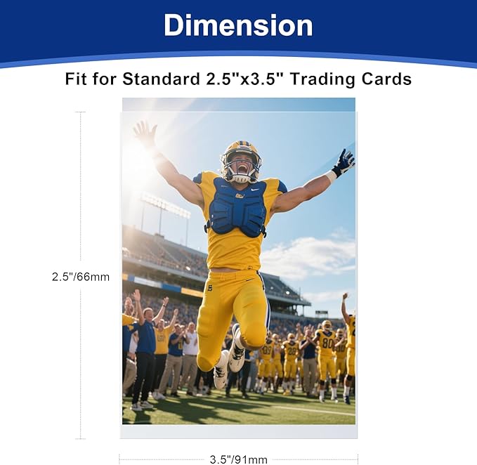 100 Pcs Soft Trading Card Sleeves, Top Loading Sleeves for Standard Cards 2.5" X 3.5"，Ultra-Clear Card Protector for Baseball Cards