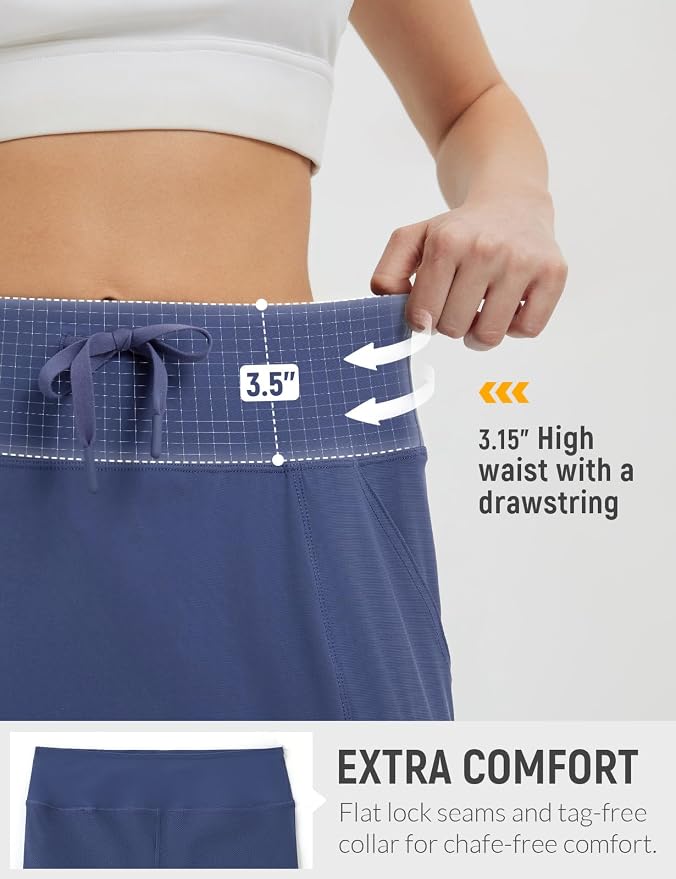 baleaf Women's 16" Hiking Cargo Skort with Pockets Knee Length Skirts | 4 Cargo Pockets, High Waisted, Built-In Shorts, UPF 50+ Sun Protection, Quick Dry, Stretch, Hiking, Golf, Outdoor, Casual