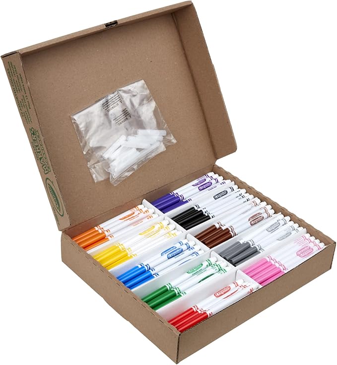 Crayola Fine Line Markers Classpack (200ct), Bulk Kids' Markers For Preschool, Kindergarten, Elementary School Classrooms, Teacher Classroom Must Haves