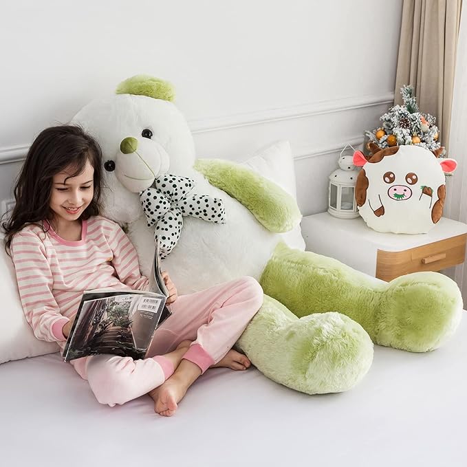 Big Teddy Bear Stuffed Animal Giant Teddy Bear 4 Feet Extra Large Stuffed Animals Green Teddy Bear Huge Plushies Stuffed Bear Plush Toy Big Bear Stuffed Animal for Girls Birthday Christmas