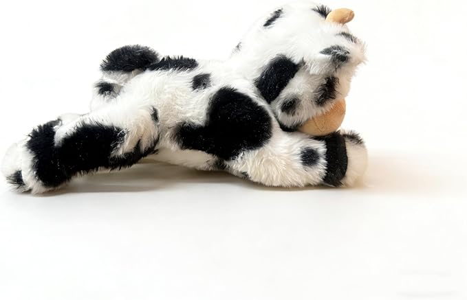 Cute Cow Plush Stuffed Animal Doll Toy 10 inch for Girls Boys One Pieces（Each one has a Different Pattern） (pa Cow bd Black)