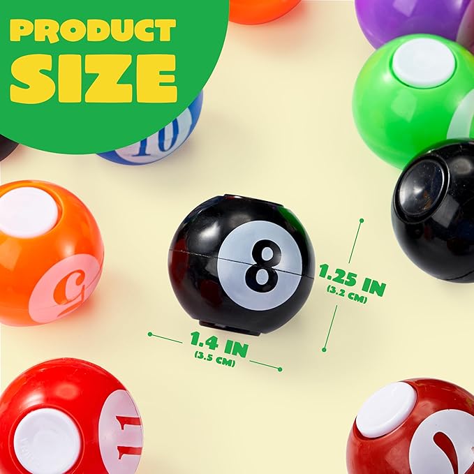 JOYIN 36 Pack 8-Ball Pool Fidget Spinners for Kids, Pool Ball Party Favors, Fidget Toys Bulk, Stress Balls, Goodie Bag Stuffers for Birthday Party, Treasure Box for Classroom