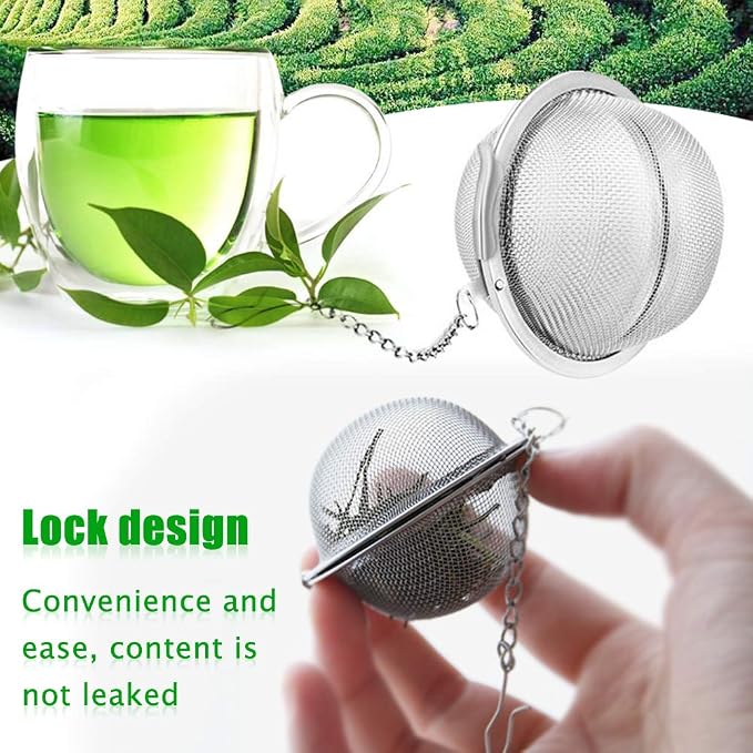 Loose Leaf Tea Steeper, Tea Ball Infusers for Loose Tea,Extra Fine Mesh Tea Strainer Tea Diffusers,Stainless Steel Tea Filter for Brew Leaf Tea Flavoring Herbal Spices Seasonings (10)