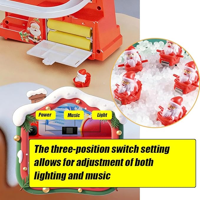 Santa Climbing Toy Set Electric Light Slide Climbing Toys for Automatic Stairs,Playful Santa Race Game Christmas Roller Climbing Toys with LED Light and Music for Toddlers Boys Girls