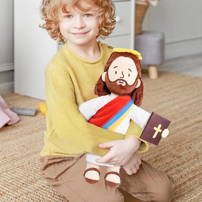 Jesus Stuffed Doll Plushie, 14" My Friend Jesus Plush, Christian Religious Party Gifts for Kids, Baptism, Easter, Christmas Church