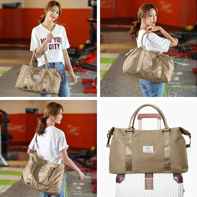 Travel Duffel Bag, Carry On Overnight Weekender Bags for Women | Travel Bag with Wet Pocket & Trolley Sleeve, For Spirit Airlines 18x14x8 Personal Item Bag