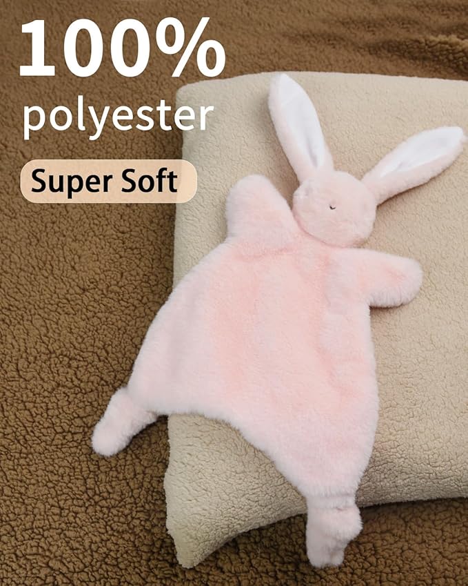Easter Basket Stuffers, 12-Inches, Pink Bunny, Stuffed Animals for Babies, Security Blanket Toy Infants 0-6 Months, Snuggle Toy Baby Girl & Boy, Nursery Soft for Newborns