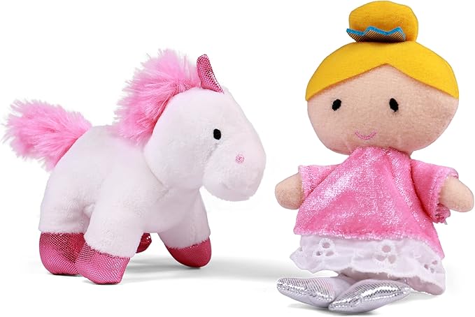 Baby GUND Play Soft Collection, Princess Castle 5-Piece Plush Playset with Rattle, Squeaker and Crinkle Plush Toys, Sensory Toy for Babies and Newborns, 7”