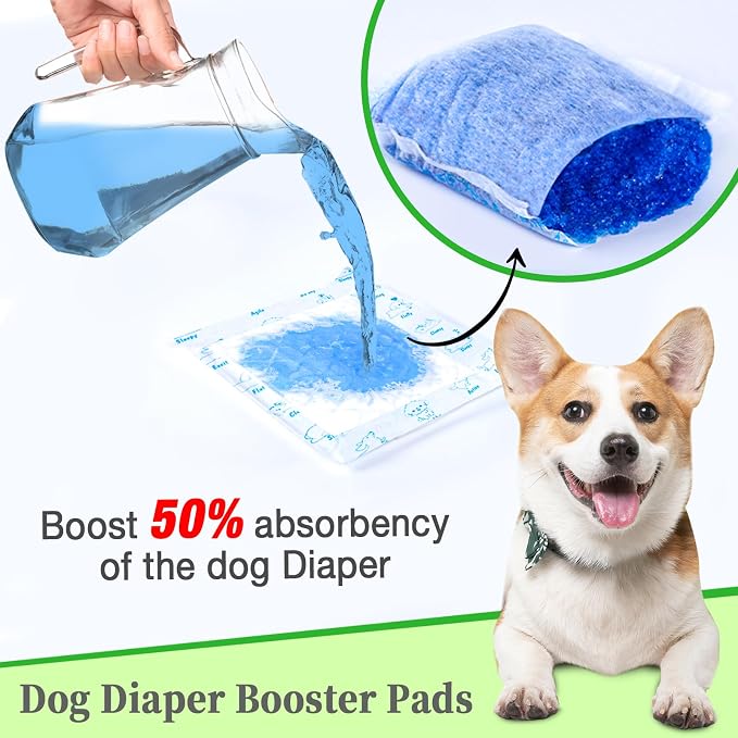Dog Diaper Liners Booster Pads, 150ct Disposable Dog Diapers Inserts Male Female for Washable Doggie Belly Bands Wraps Covers Period Panties(Large)