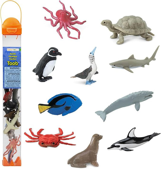 Safari Ltd. Pacific TOOB - 10 Miniature Marine Animal Figures - Educational Toy Set for Boys, Girls, and Kids Ages 3+