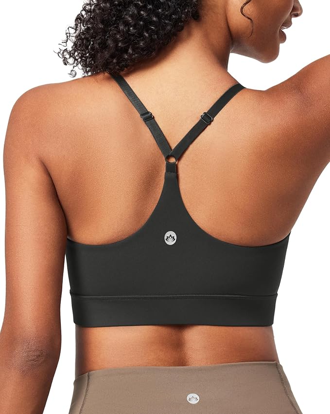 Heathyoga Sports Bras for Women Adjustable Strappy Sports Bra Y-Back Low Impact Racerback Workout Bra with Removable Pads