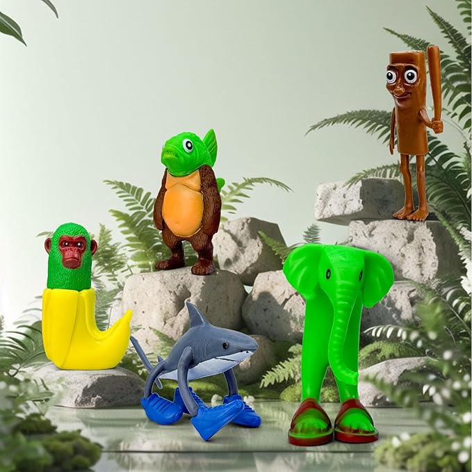 8Pcs Italian Brainrot Action Figures,Tralalero Travala Toy Set Tralalero Travala,Tung Tung Tung Sahur, Brr Brr Patapim - Brainrot fidget Toys,Decorations Gifts for Office Room Figurine Decor (6PCS-A)